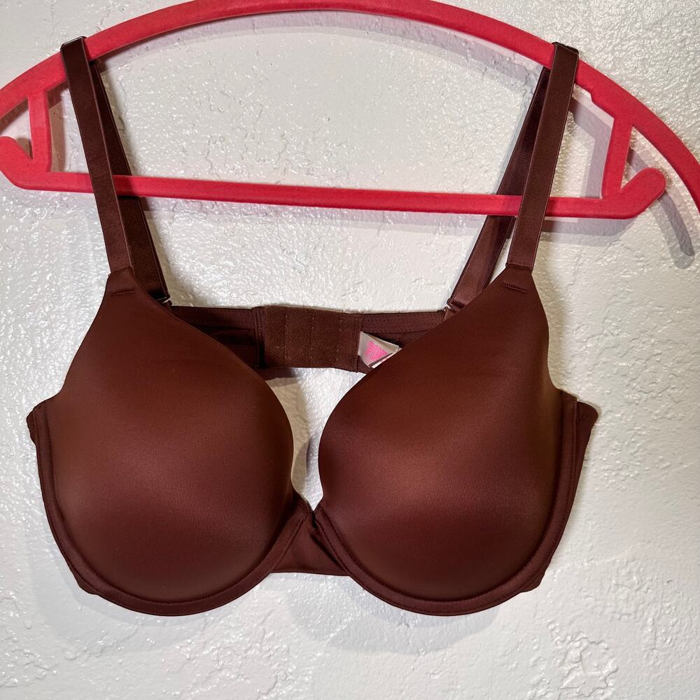 Pink Victoria's Secret Size 36D Chocolate Brown Where Everywhere Push Up Bra